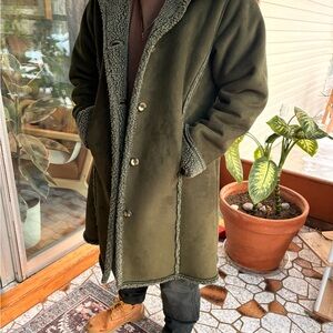 L.L. Bean Dark Green Petite Small Sherpa Barn/Chore Coat